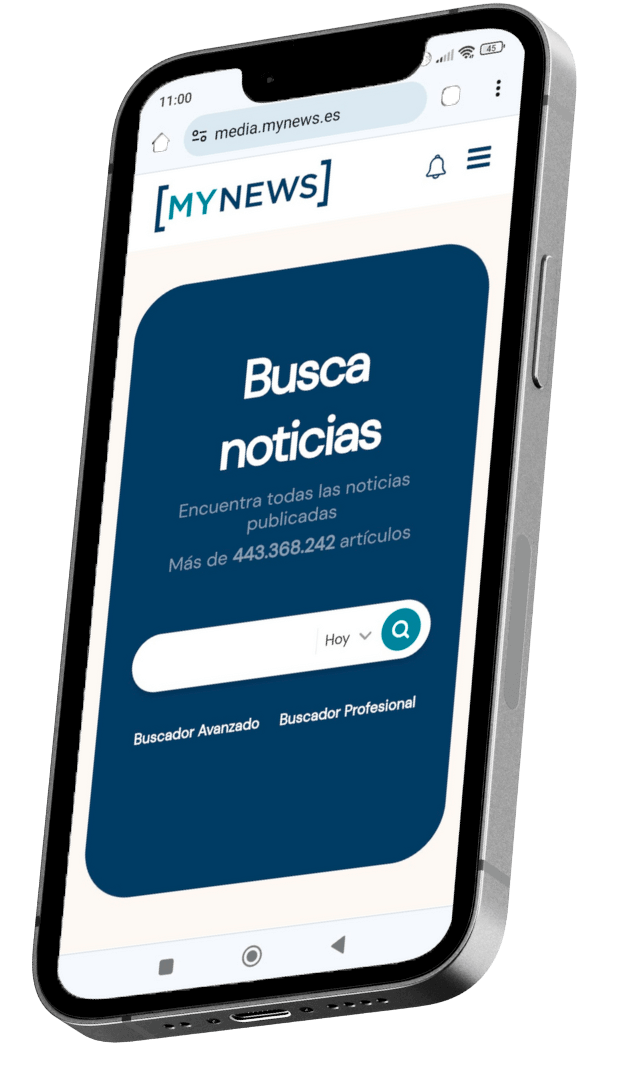 Móvil con la plataforma de Mynews Media