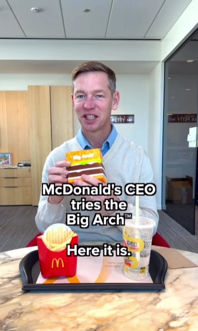 Chris Kempczinski - McDonald's CEO Tries The Big Arch - Instagram chrisk_mcd