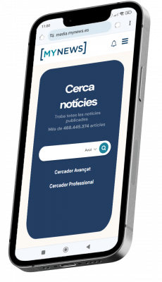 Mòbil amb la plataforma de clipping de Mynews Media