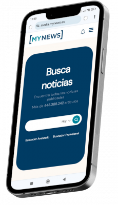 Móvil con la plataforma de clipping de Mynews Media